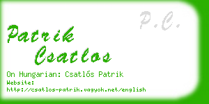 patrik csatlos business card